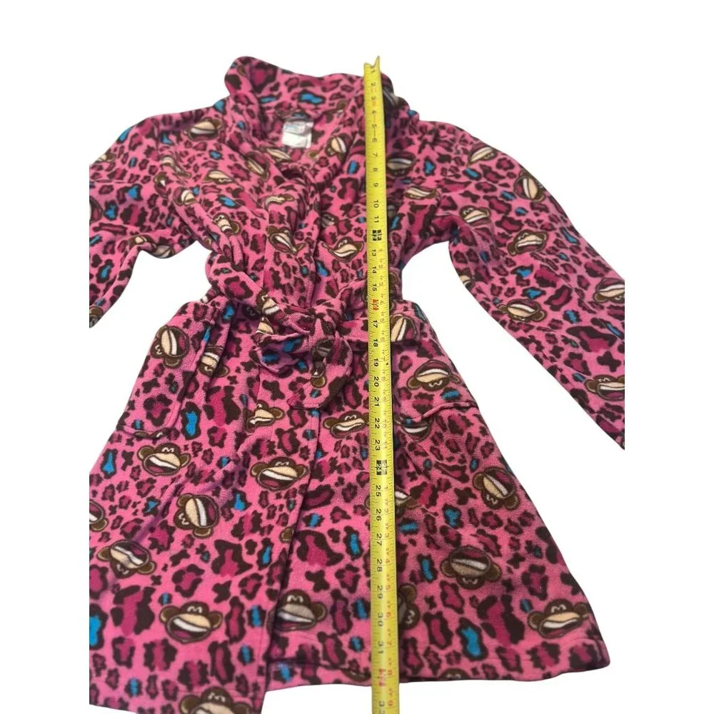 Bobby-Jack Girls Pink Leopard Robe 14/16 – Cartoon Monkey Bathrobe‎ 32